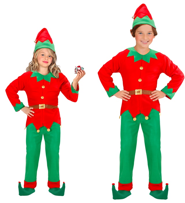 "ELF - SANTAS KLEINE HELFER" (Mantel mit Gürtel, Hose, Hut)